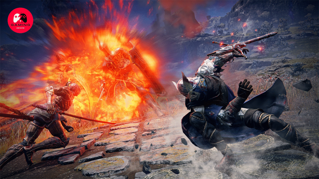 battle between two elden ring characters with cinematic graphics showcasing the new content