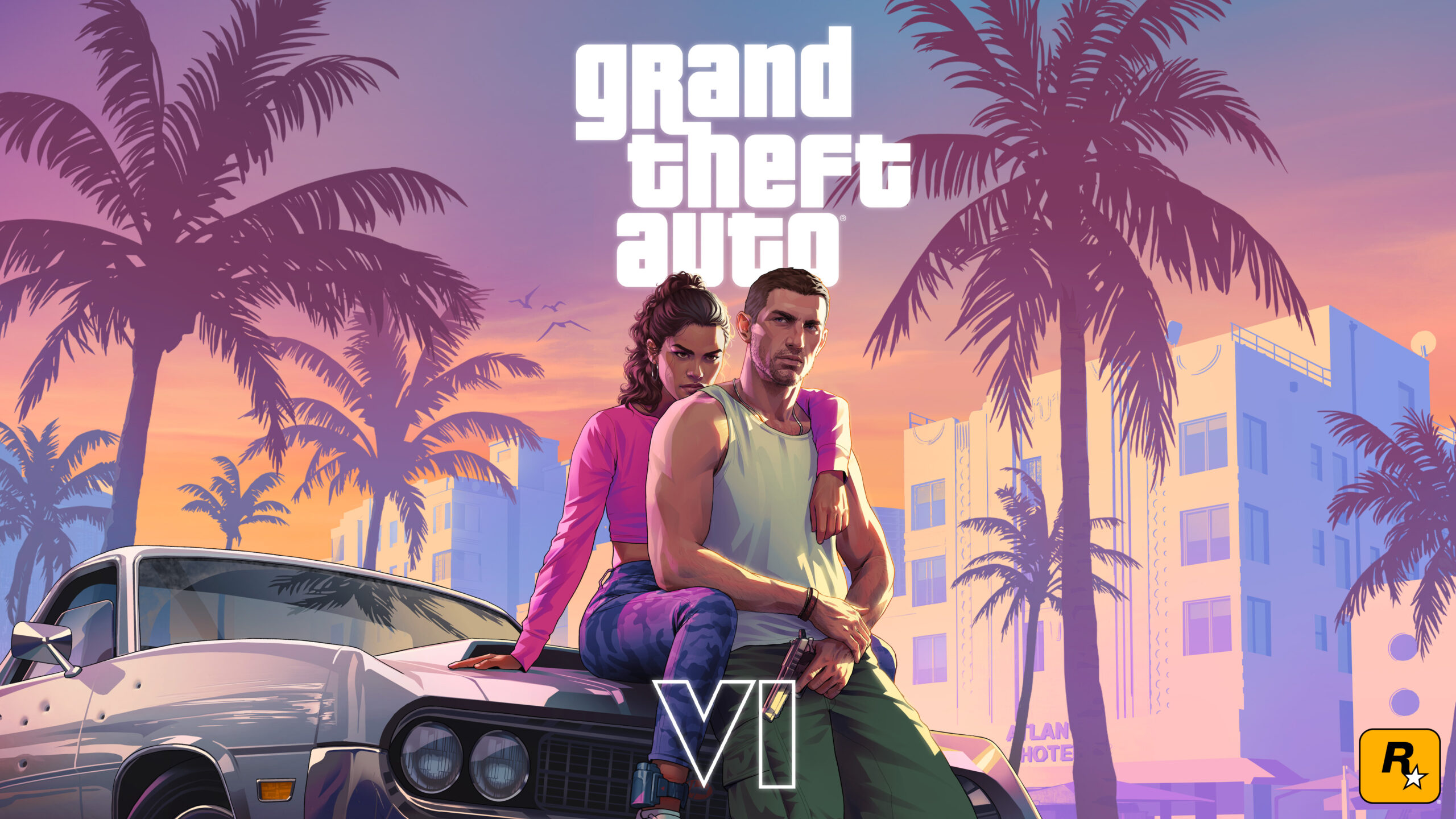 GTA VI art work featuring Lucia and Jason