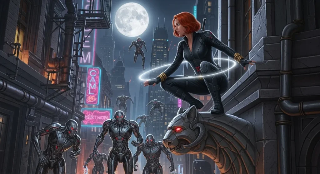 Balck widow doing Basic Training in marvel rivals game