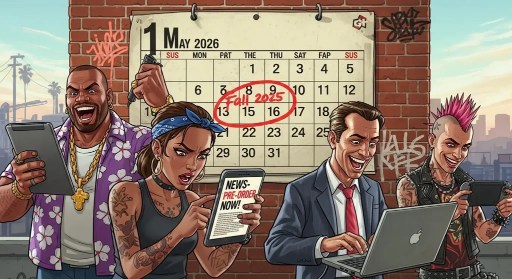 GTA VI Characters guessing the release date of the GTA VI