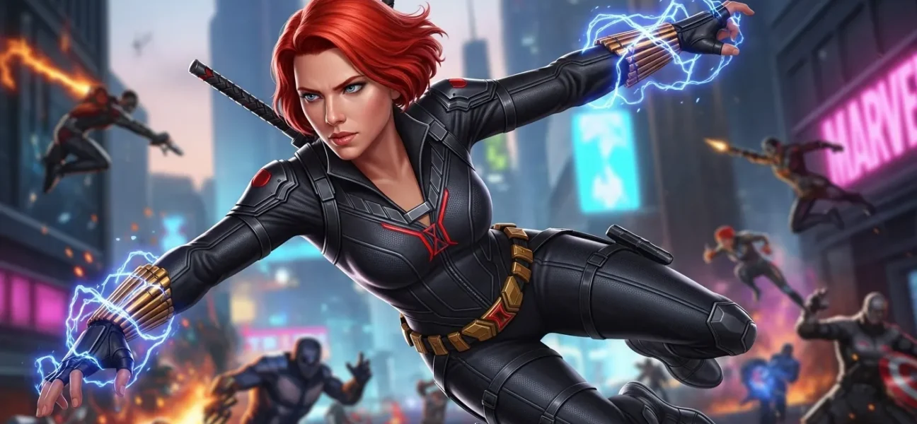 black widow in action from marvel rivals.094Z