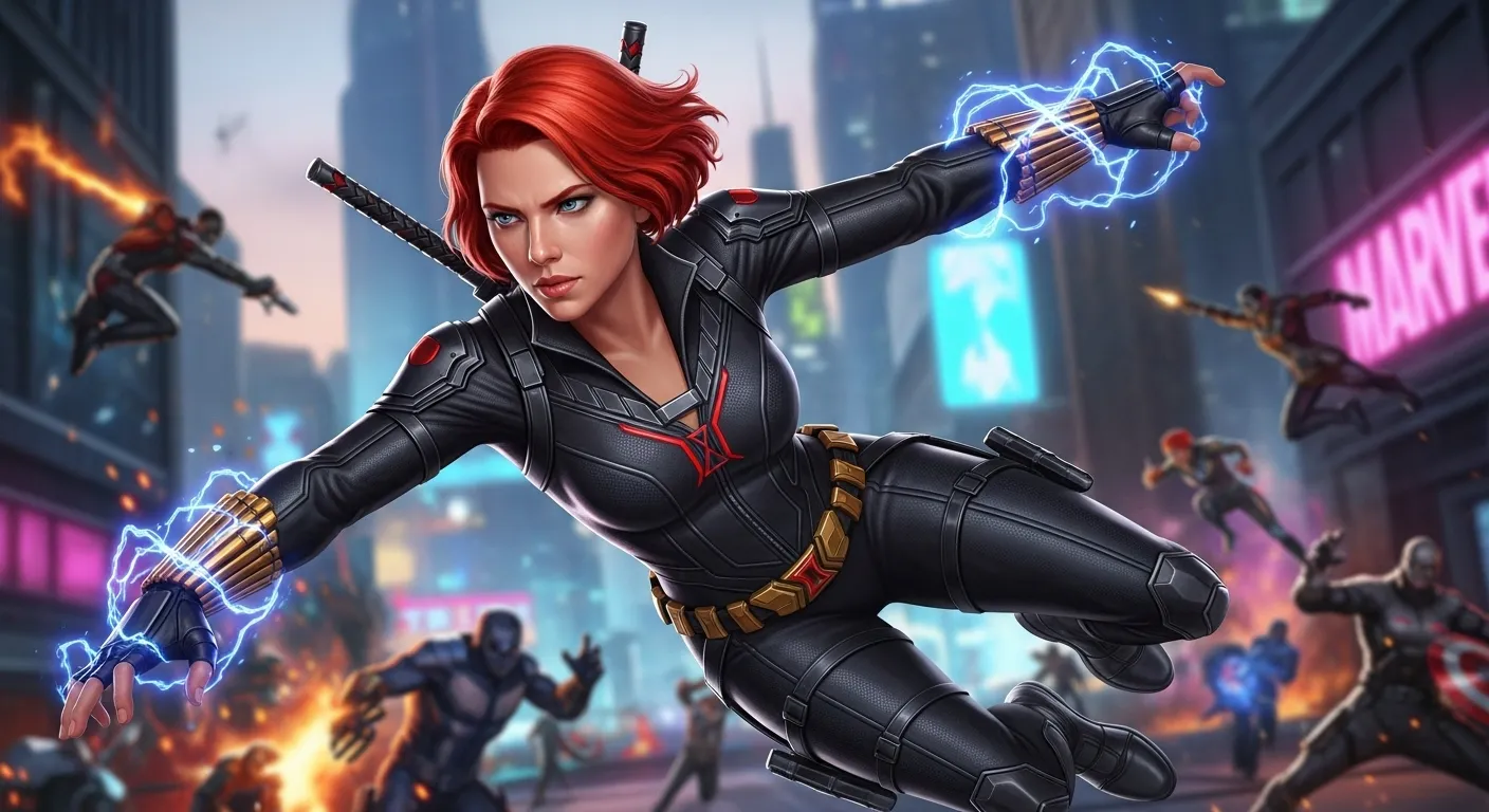 black widow in action from marvel rivals.094Z