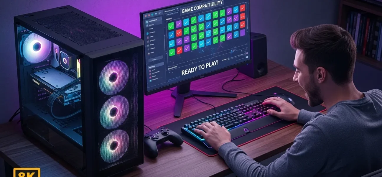 a gamer enthusiast checking his pc system requirements through our tool to check if his favorite game will run on his pc or not