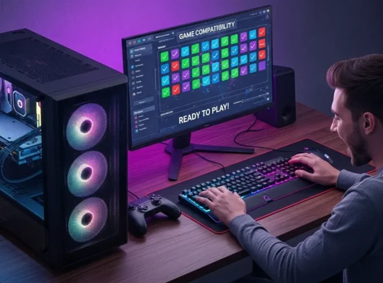 a gamer enthusiast checking his pc system requirements through our tool to check if his favorite game will run on his pc or not