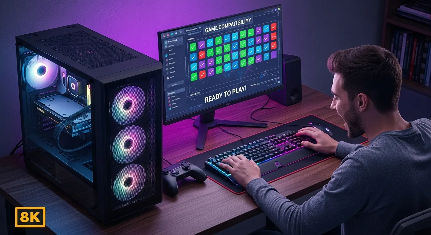 a gamer enthusiast checking his pc system requirements through our tool to check if his favorite game will run on his pc or not